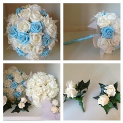 Baby blue & white flowers