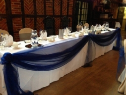 Material Top Table Swagging at Ye Olde Plough House